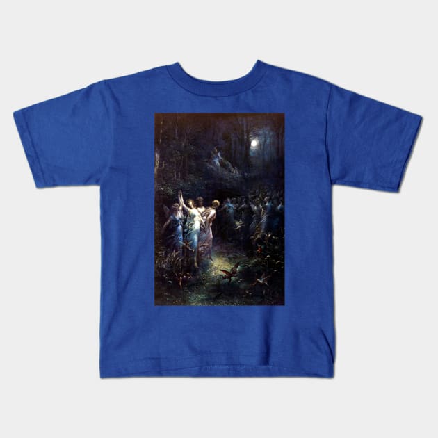 A Midsummer Night's Dream - Gustave Dore Kids T-Shirt by forgottenbeauty